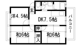 ハイツ椿園２の物件間取画像